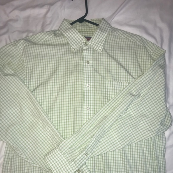 VV button down green and white checkered, Large - Picture 1 of 2